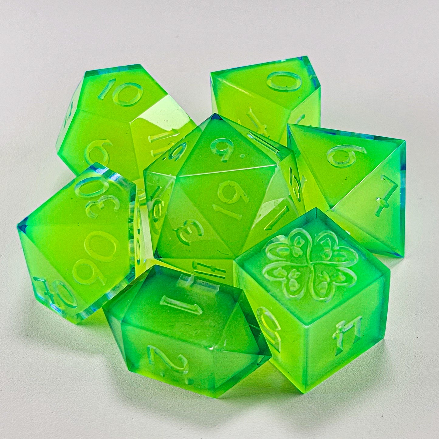 Tier 2: Ultra Bright UV reactive set Neon Green with Teal Edges