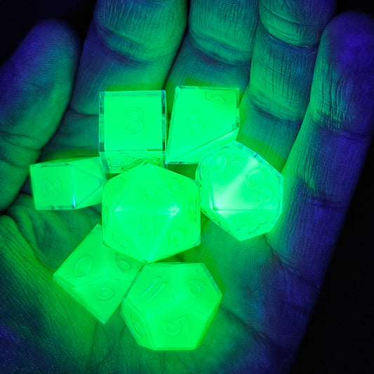 Tier 2: Ultra Bright UV reactive set Neon Green with Teal Edges