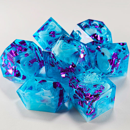 Tier 2: White/blue Semi Transparent with Purple Flake